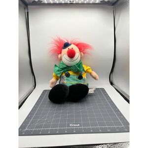 Vintage Ganz Bros Heritage Collection Clown Plush Red Hair Plaid Overalls 12in